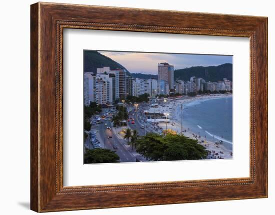 Copacabana at Night, Rio De Janeiro, Brazil, South America-Gabrielle and Michael Therin-Weise-Framed Photographic Print