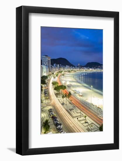 Copacabana Beach at Night, Rio De Janeiro, Brazil-Alex Robinson-Framed Photographic Print