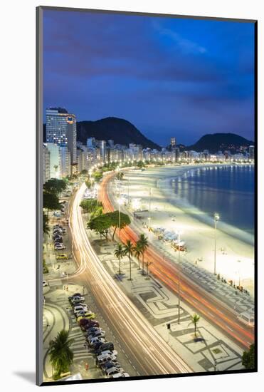 Copacabana Beach at Night, Rio De Janeiro, Brazil-Alex Robinson-Mounted Photographic Print