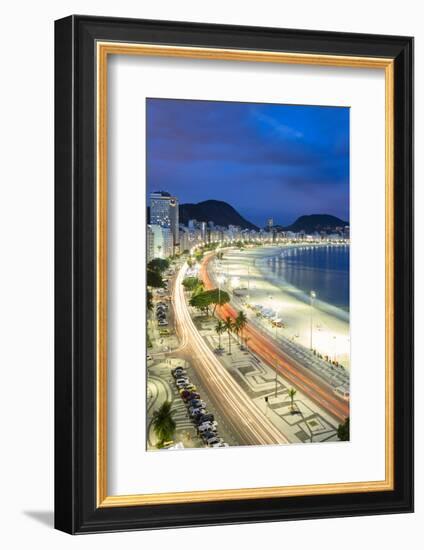 Copacabana Beach at Night, Rio De Janeiro, Brazil-Alex Robinson-Framed Photographic Print