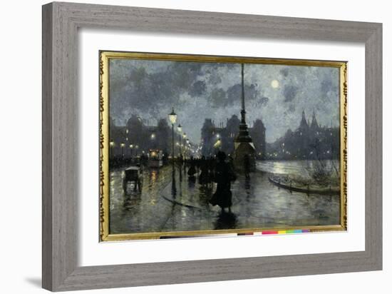 Copenhagen by Night-Paul Fischer-Framed Giclee Print