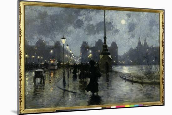 Copenhagen by Night-Paul Fischer-Mounted Giclee Print