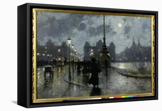 Copenhagen by Night-Paul Fischer-Framed Premier Image Canvas