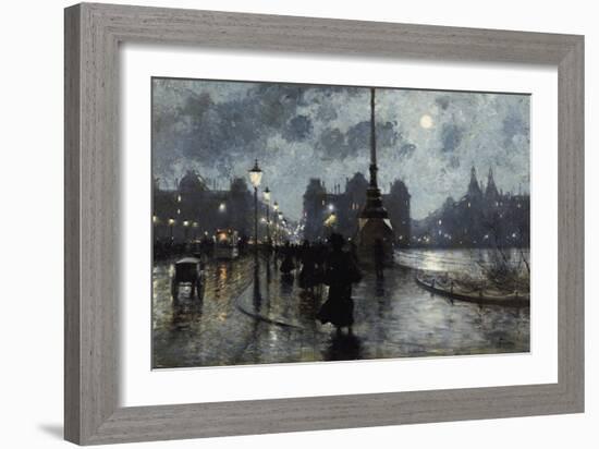 Copenhagen by Night-Paul Fischer-Framed Giclee Print