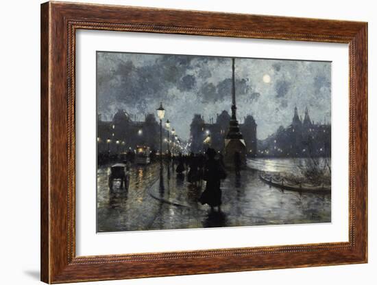 Copenhagen by Night-Paul Fischer-Framed Giclee Print