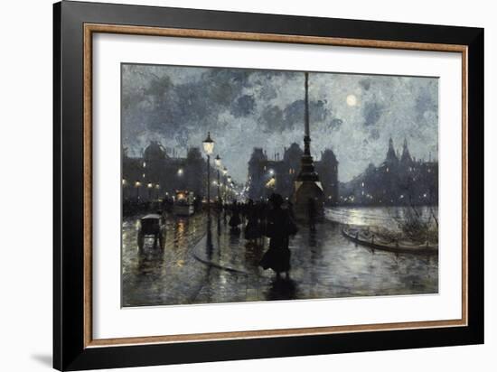 Copenhagen by Night-Paul Fischer-Framed Giclee Print