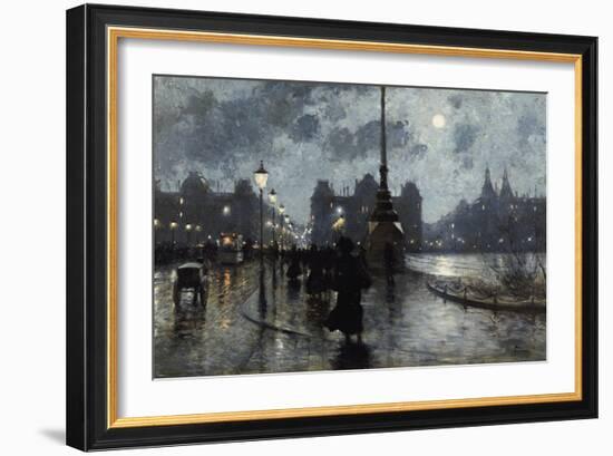 Copenhagen by Night-Paul Fischer-Framed Giclee Print