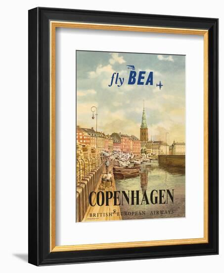 Copenhagen, Denmark - British European Airways (BEA)-Jörgen Brendekild-Framed Art Print