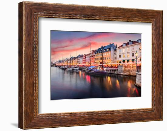 Copenhagen, Denmark on the Nyhavn Canal.-Sean Pavone-Framed Photographic Print