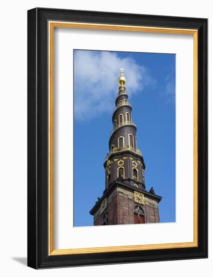 Copenhagen, Denmark, St Annes Church of Our Savior with Steeple-Bill Bachmann-Framed Photographic Print