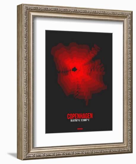 Copenhagen Radiant Map 3-NaxArt-Framed Art Print