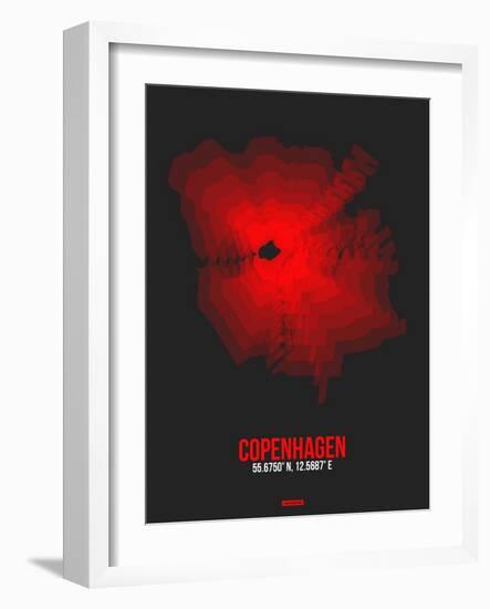 Copenhagen Radiant Map 3-NaxArt-Framed Art Print