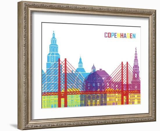 Copenhagen Skyline Pop-paulrommer-Framed Art Print