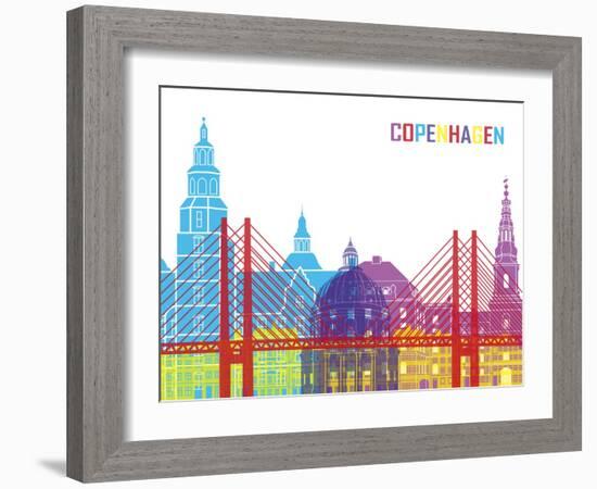 Copenhagen Skyline Pop-paulrommer-Framed Art Print