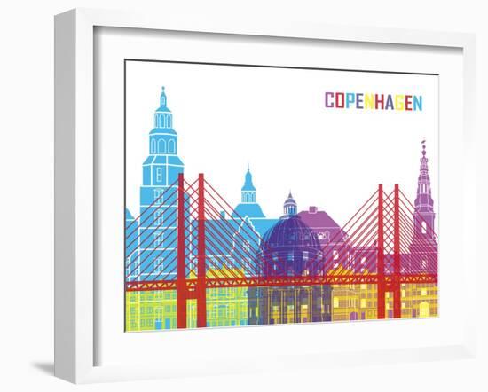 Copenhagen Skyline Pop-paulrommer-Framed Art Print