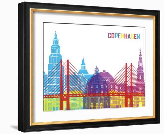 Copenhagen Skyline Pop-paulrommer-Framed Art Print