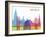 Copenhagen Skyline Pop-paulrommer-Framed Art Print