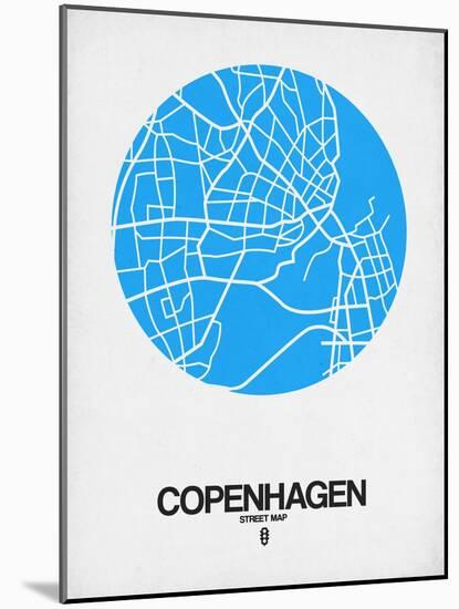 Copenhagen Street Map Blue-NaxArt-Mounted Art Print
