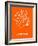 Copenhagen Street Map Orange-NaxArt-Framed Art Print