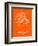 Copenhagen Street Map Orange-NaxArt-Framed Art Print