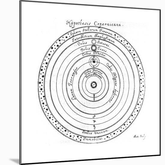 Copernican (Heliocentri) System of the Universe, 17th Century-Johannes Hevelius-Mounted Giclee Print
