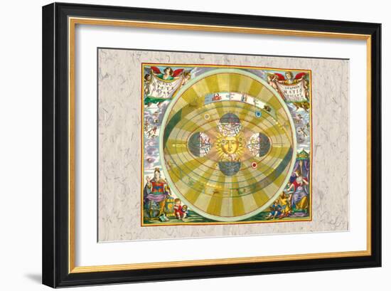 Copernican System-Andreas Cellarius-Framed Art Print