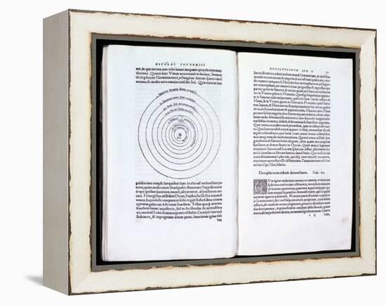 Copernicus' heliocentric model of the Universe, 1543. Artist: Unknown-Unknown-Framed Premier Image Canvas