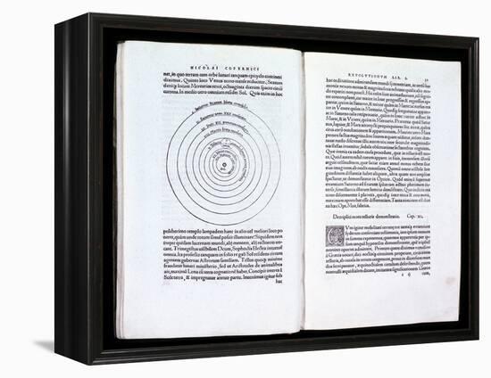 Copernicus' heliocentric model of the Universe, 1543. Artist: Unknown-Unknown-Framed Premier Image Canvas