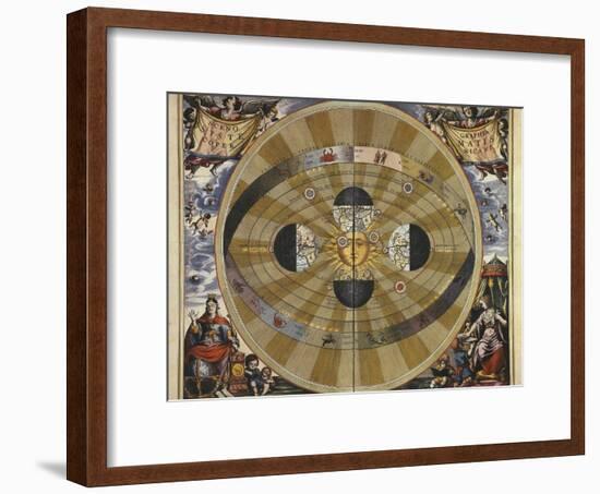 Copernicus' Heliocentric System-Andreas Cellarius-Framed Art Print