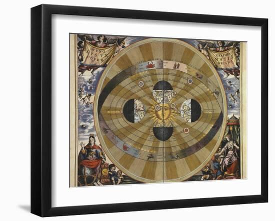 Copernicus' Heliocentric System-Andreas Cellarius-Framed Art Print