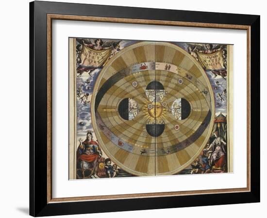 Copernicus' Heliocentric System-Andreas Cellarius-Framed Art Print