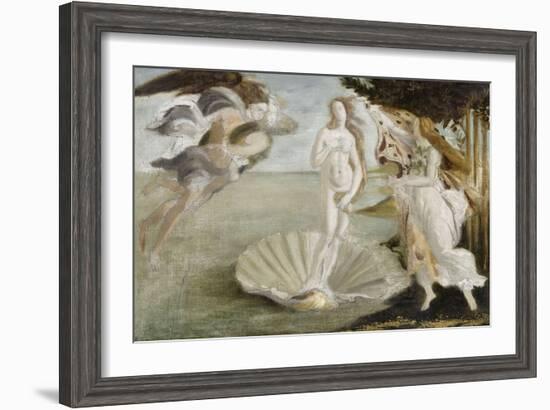 Copie d'après Botticelli : Naissance de Vénus (Offices, Florence)-Sandro Botticelli-Framed Giclee Print