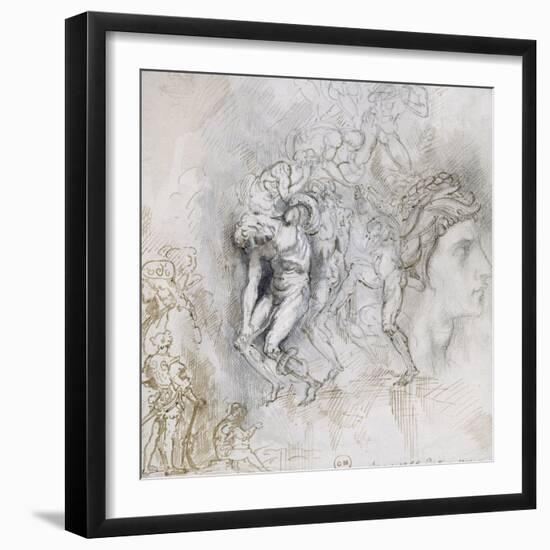 Copie d'après Lorenzo Maitani (4e pilastre de façade, personnages de l'Enfer, cathédrad'Orvieto)-Gustave Moreau-Framed Giclee Print