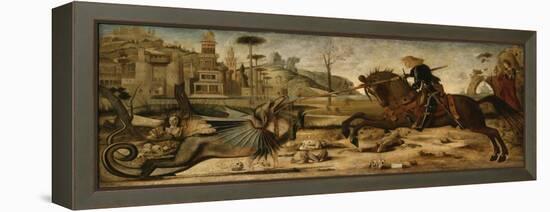 Copie d'après "Saint Georges et le dragon" de Carpaccio-Vittore Carpaccio-Framed Premier Image Canvas