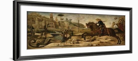 Copie d'après "Saint Georges et le dragon" de Carpaccio-Vittore Carpaccio-Framed Giclee Print