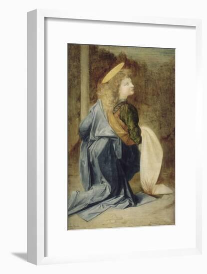 Copie d'après Verrocchio : détail d'un ange dans le baptême du Christ (Florence, Offices)-Andrea del Verrocchio-Framed Giclee Print