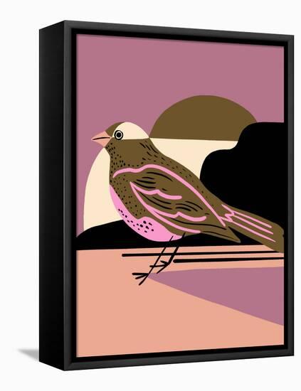 Copper Bird in Moonlight-Tara Reed-Framed Stretched Canvas