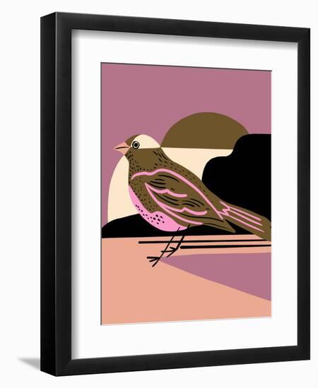 Copper Bird in Moonlight-Tara Reed-Framed Art Print