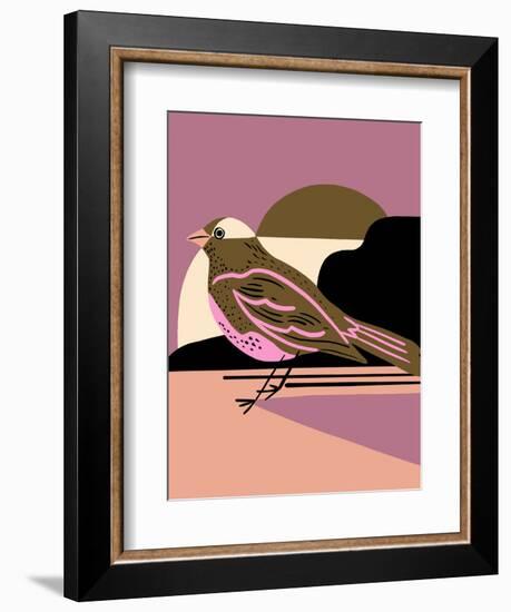 Copper Bird in Moonlight-Tara Reed-Framed Art Print