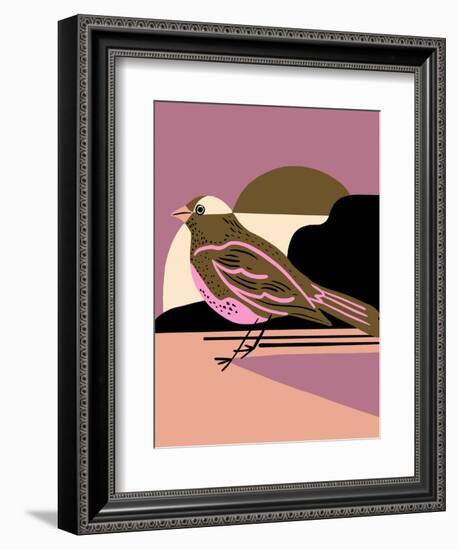 Copper Bird in Moonlight-Tara Reed-Framed Art Print