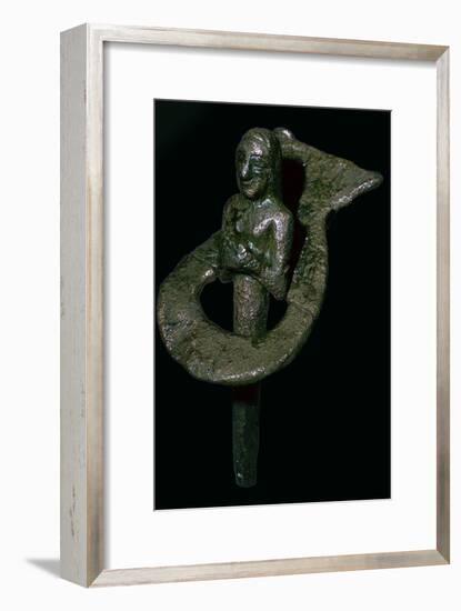 Copper foundation figurine ending in cone and plaque, Telloh, South Iraq, 2494BC-2465BC-Unknown-Framed Giclee Print