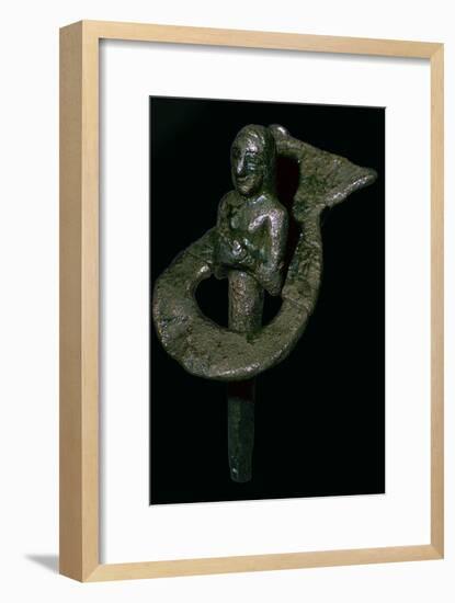 Copper foundation figurine ending in cone and plaque, Telloh, South Iraq, 2494BC-2465BC-Unknown-Framed Giclee Print