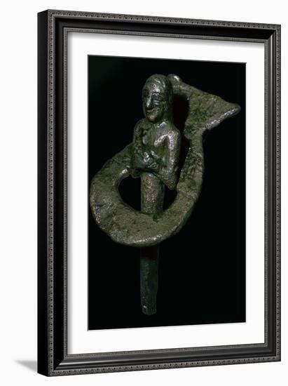 Copper foundation figurine ending in cone and plaque, Telloh, South Iraq, 2494BC-2465BC-Unknown-Framed Giclee Print