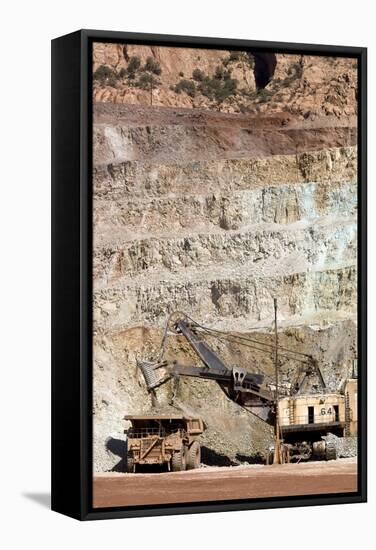 Copper Mine Excavator And Truck-Arno Massee-Framed Premier Image Canvas