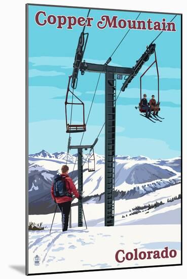 Copper Mountain, Colorado - Ski Lift Day Scene-Lantern Press-Mounted Art Print