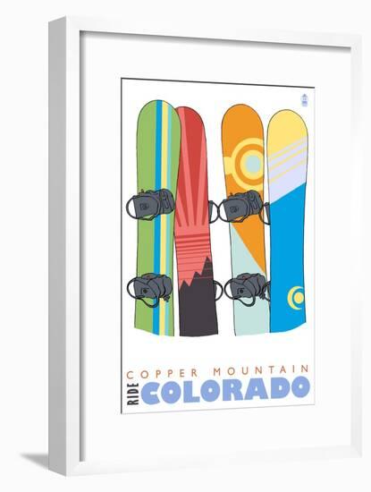 Copper Mountain, Colorado, Snowboards in the Snow-Lantern Press-Framed Art Print