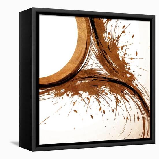 Copper Swirls 1-Kimberly Allen-Framed Stretched Canvas