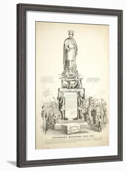 Copperheads Worshiping their Idol, 1864-null-Framed Giclee Print