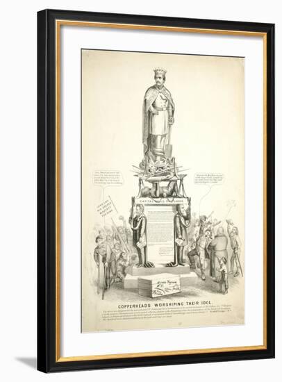 Copperheads Worshiping their Idol, 1864-null-Framed Giclee Print