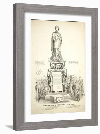 Copperheads Worshiping their Idol, 1864-null-Framed Giclee Print